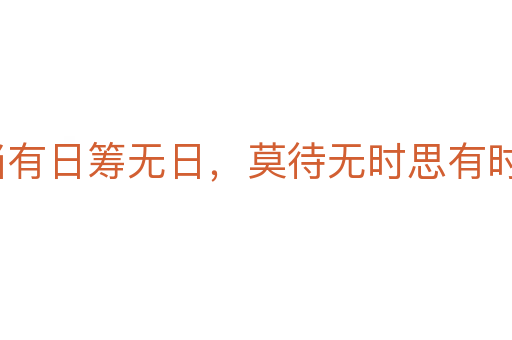 寧當有日籌無日，莫待無時思有時