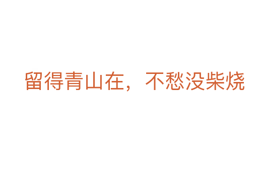 留得青山在,不愁沒(méi)柴燒