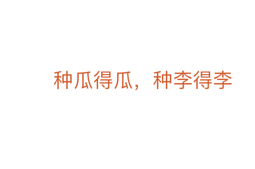 種瓜得瓜,種李得李