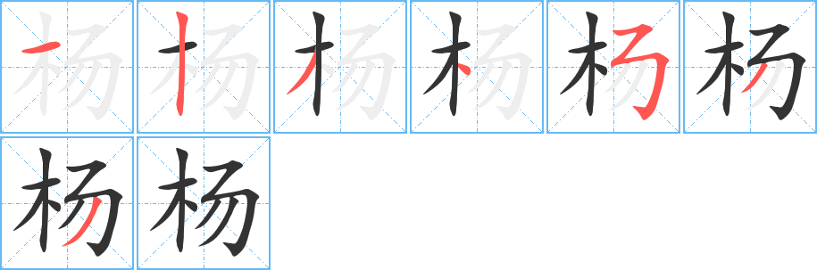 楊的筆順?lè)植窖菔?>
					
                    <hr />
                    <h2>楊的基本信息</h2>
                    <div   id=