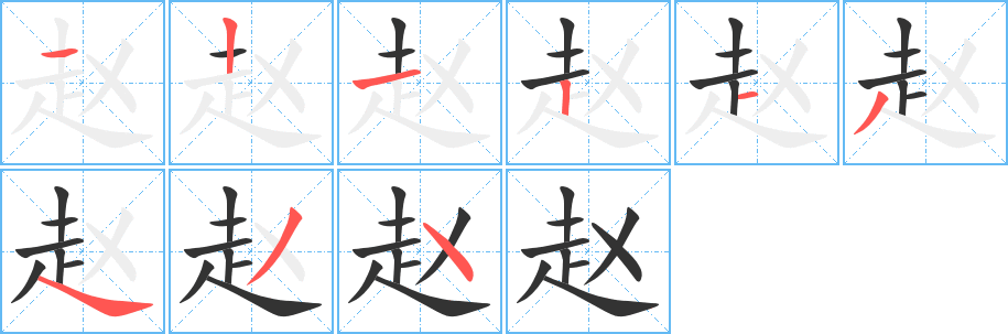 趙的筆順?lè)植窖菔?>
					
                    <hr />
                    <h2>趙的基本信息</h2>
                    <div   id=