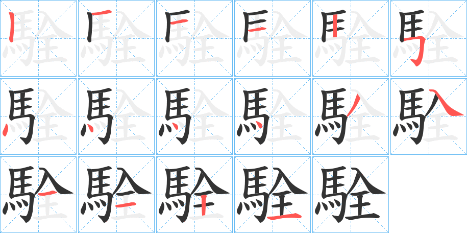 駩的筆順分步演示