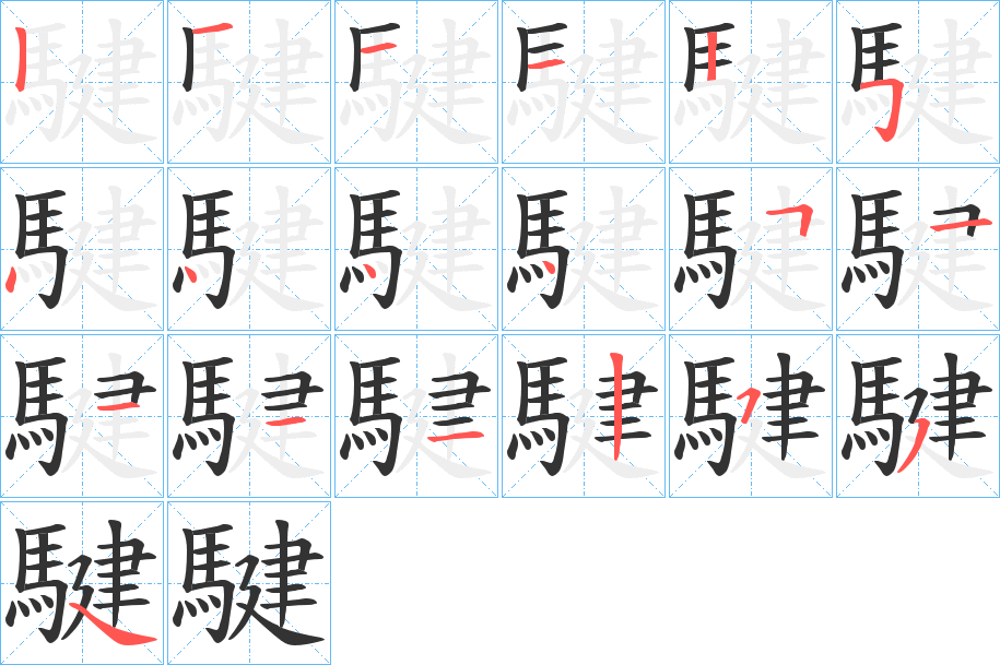騝的筆順?lè)植窖菔?>
					
                    <hr />
                    <h2>騝的基本信息</h2>
                    <div   id=